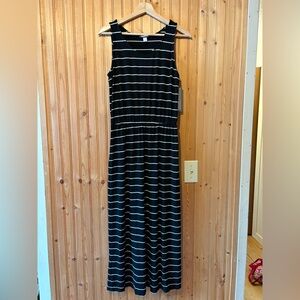 Merona Black and White Striped Maxi Dress